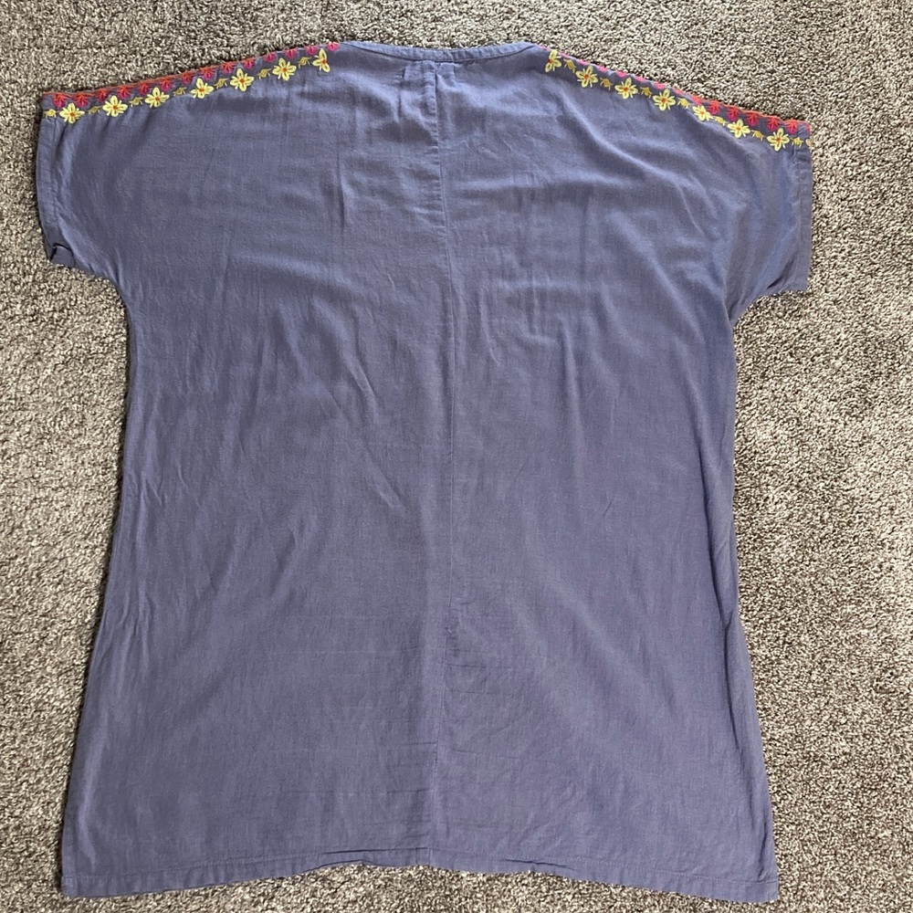 NATURAL LIFE Blue Mini Dress with Colorful Embroidery - Picture 7 of 10